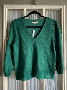 Madewell Emerald Green V-Neck Top